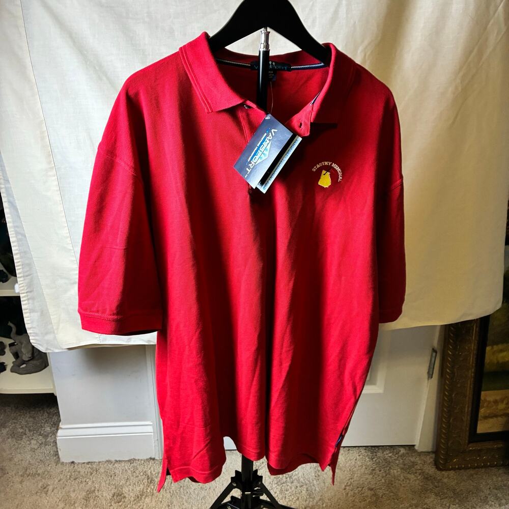 Vansport Tournament Polo Shirt XL Red NWT Splashty Memorial Golf Performance